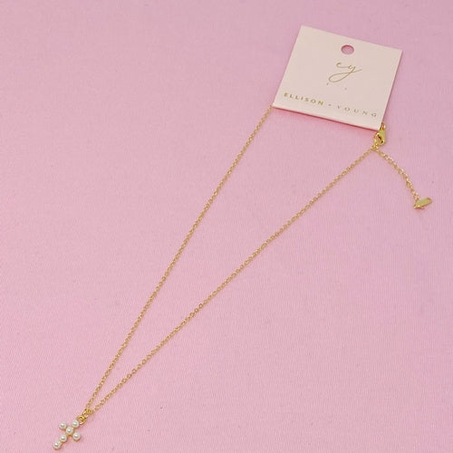 Collar Cruz de Perla