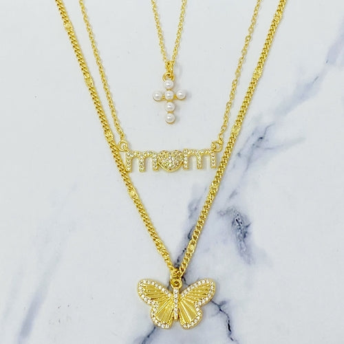 Collar Cruz de Perla
