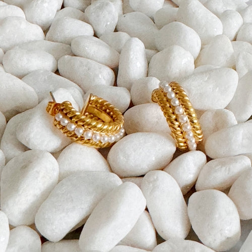 Aretes Perla Dorada